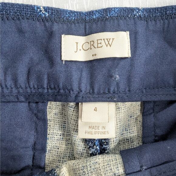 J. Crew Shorts Womens Size 4 Blue Basketweave Pattern Short Shorts - Picture 4 of 6